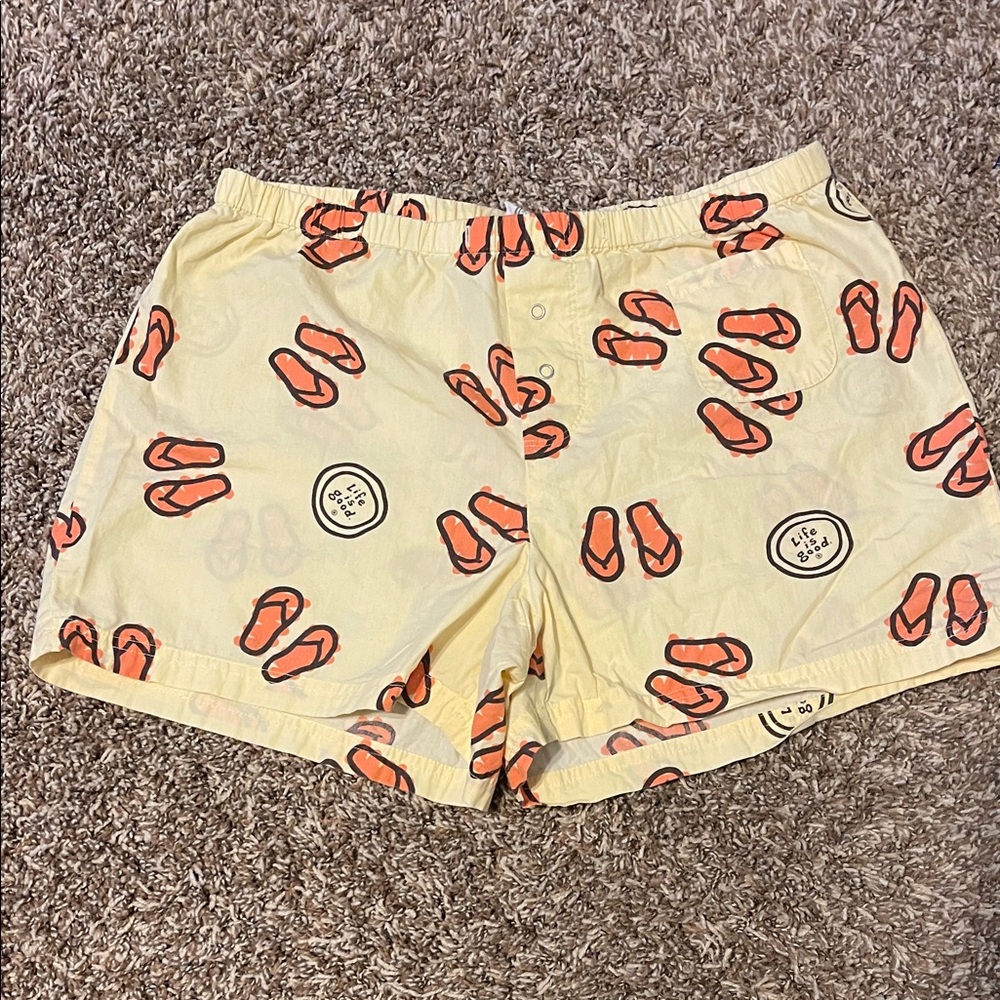 Yellow life is good boxers  with Orange Flip-Flop Print